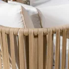 Garden Lounge in White Aluminium and Fabric - Eugene Viadurini