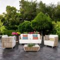 Garden Lounge in White Aluminium and Fabric - Eugene