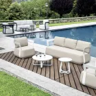 Aluminum Garden Lounge Set and 2 Aluminum Coffee Tables - Brisa Viadurini