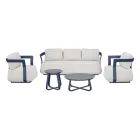 Aluminum Garden Lounge Set and 2 Aluminum Coffee Tables - Brisa Viadurini
