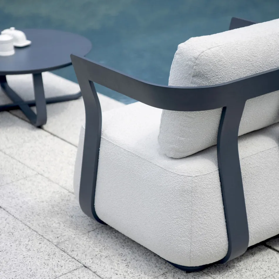 Aluminum Garden Lounge Set and 2 Aluminum Coffee Tables - Brisa Viadurini