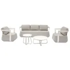 Aluminum Garden Lounge Set and 2 Aluminum Coffee Tables - Brisa Viadurini