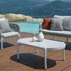 Aluminium and Rope Garden Lounge with Coffee Table - Dingo Viadurini