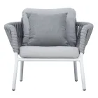 Aluminium and Rope Garden Lounge with Coffee Table - Dingo Viadurini