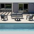 Smeria Aluminum and Woven Rope Garden Lounge Set with Cushions