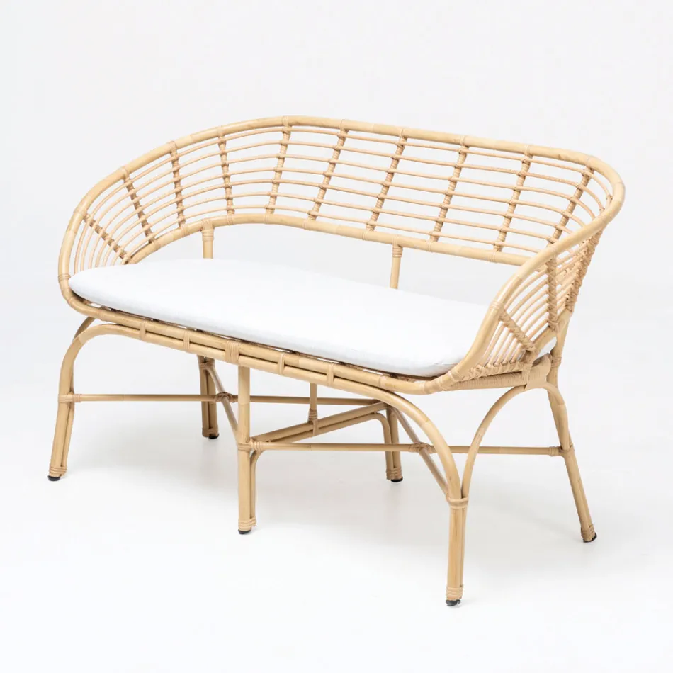 Garden lounge in Aluminium and Polyrattan Weaving and Cushions - Ellide Viadurini