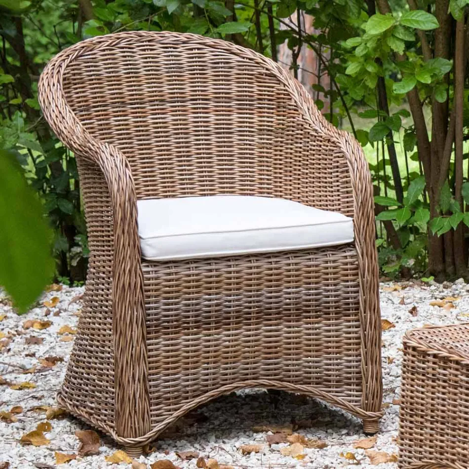 Garden lounge in Aluminium and Polyrattan Weaving - Melina Viadurini