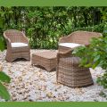 Garden lounge in Aluminium and Polyrattan Weaving - Melina