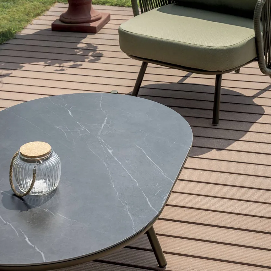 Red or Green Aluminium Garden Lounge - Regalrise Viadurini