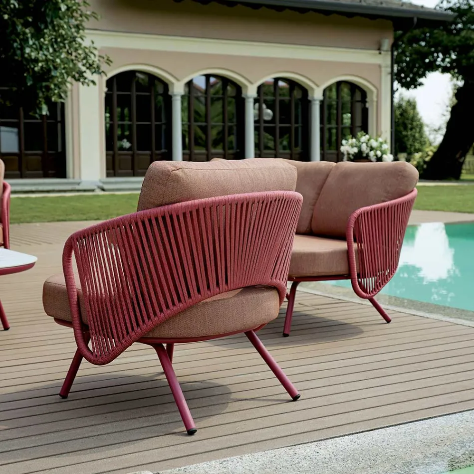 Red or Green Aluminium Garden Lounge - Regalrise Viadurini