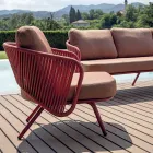 Red or Green Aluminium Garden Lounge - Regalrise Viadurini