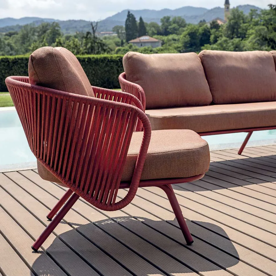 Red or Green Aluminium Garden Lounge - Regalrise Viadurini
