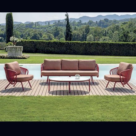 Red or Green Aluminium Garden Lounge - Regalrise Viadurini