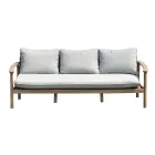 Rosira Acacia Wood Garden Lounge Set with Rope and Grey Cushions Viadurini