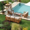 Garden Lounge Set in Oiled Acacia Wood Natural Colour - Technical