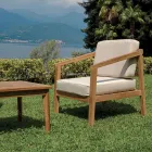 FSC Teak Garden Lounge Set with Ecru Cushions - Caresa Viadurini