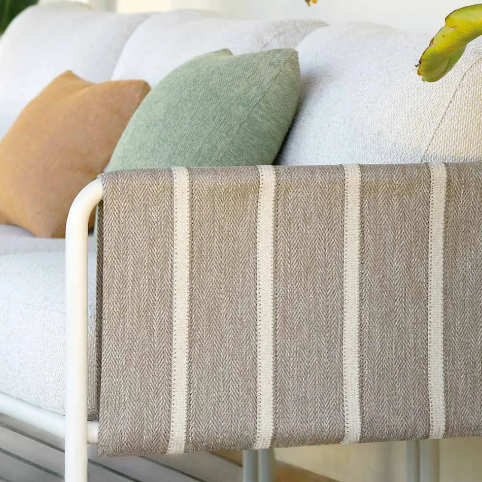 Galvanized Metal Garden Lounge and Fabric Cushions - Sognando Viadurini