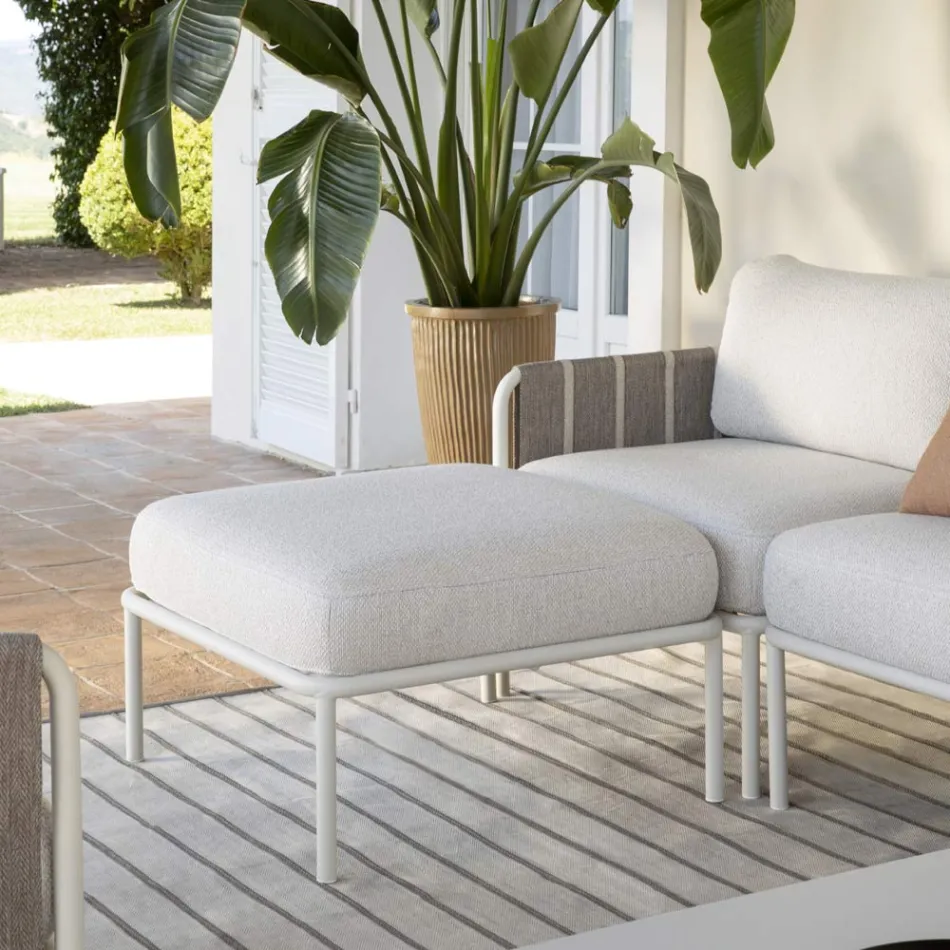 Galvanized Metal Garden Lounge and Fabric Cushions - Sognando Viadurini