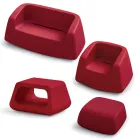 Garden Lounge in Colored Polyethylene Made in Italy 4 Pieces - Nibs Viadurini
