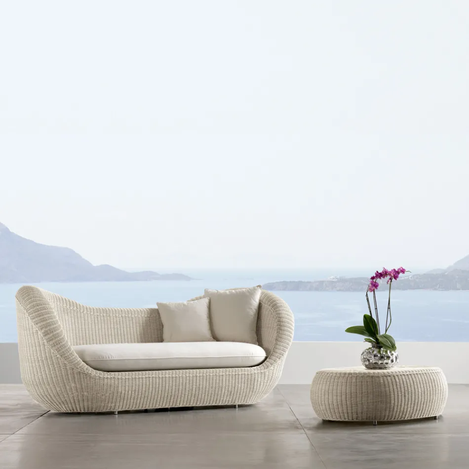 Garden lounge set in hand-woven polyrattan - Eder Viadurini