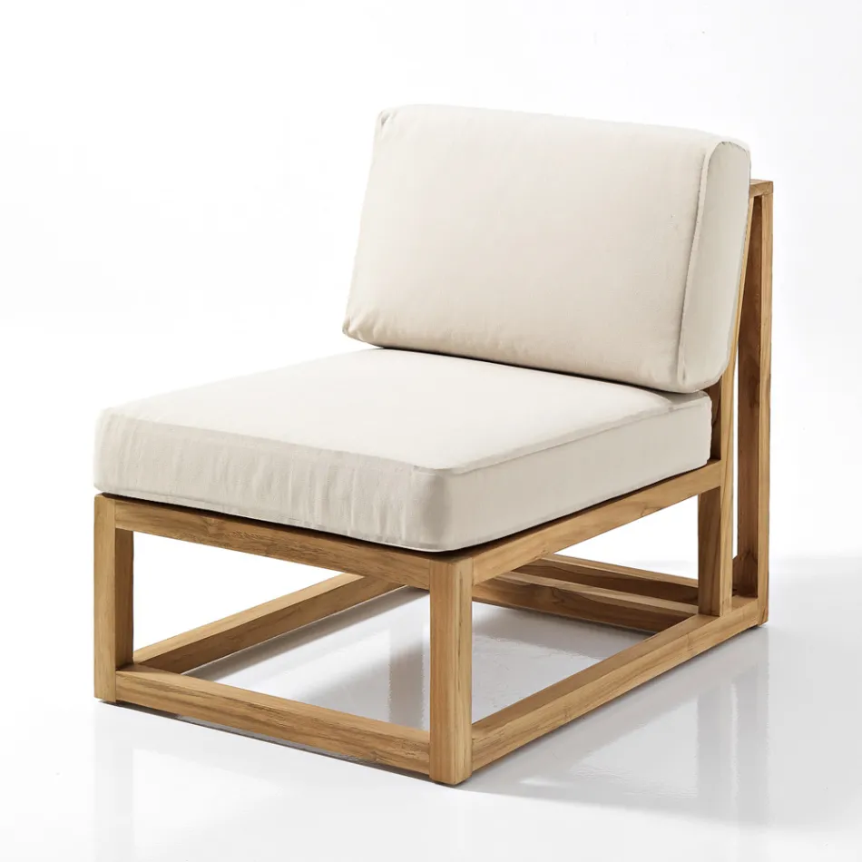 Garden Lounge Made of Teak with Cushions - Circe Viadurini