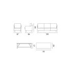 Outdoor Lounge with Mango Wood Coffee Table and Polycotton Cushions - Orlanda Viadurini