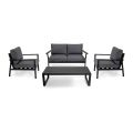 Anthracite Aluminium Lounge with Anthracite Fabric Cushions - Villaggio