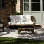 Polyrattan Lounge Brand REHAU in Different Finishes and White Cushions - Madness Viadurini