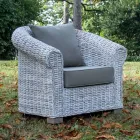 Outdoor lounge in natural Kubù fibre with cushions - Isildur Viadurini