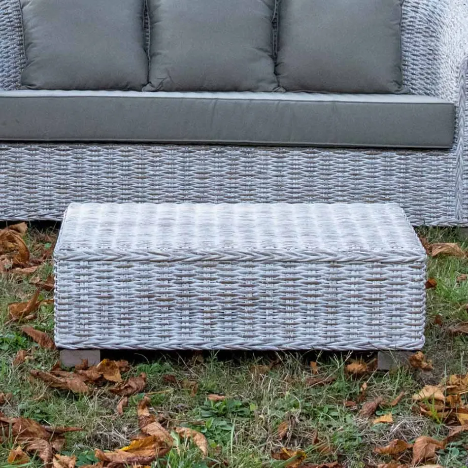 Outdoor lounge in natural Kubù fibre with cushions - Isildur Viadurini