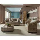 Outdoor lounge in natural Kubù fibre with cushions - Isildur Viadurini