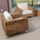 Outdoor Lounge in Banana Weaving with Cushions - Legolas Viadurini