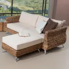 Outdoor Lounge in Banana Weaving with Cushions - Legolas Viadurini