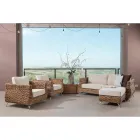 Outdoor Lounge in Banana Weaving with Cushions - Legolas Viadurini