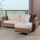 Outdoor Lounge in Banana Weaving with Cushions - Legolas Viadurini