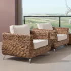 Outdoor Lounge in Banana Weaving with Cushions - Legolas Viadurini