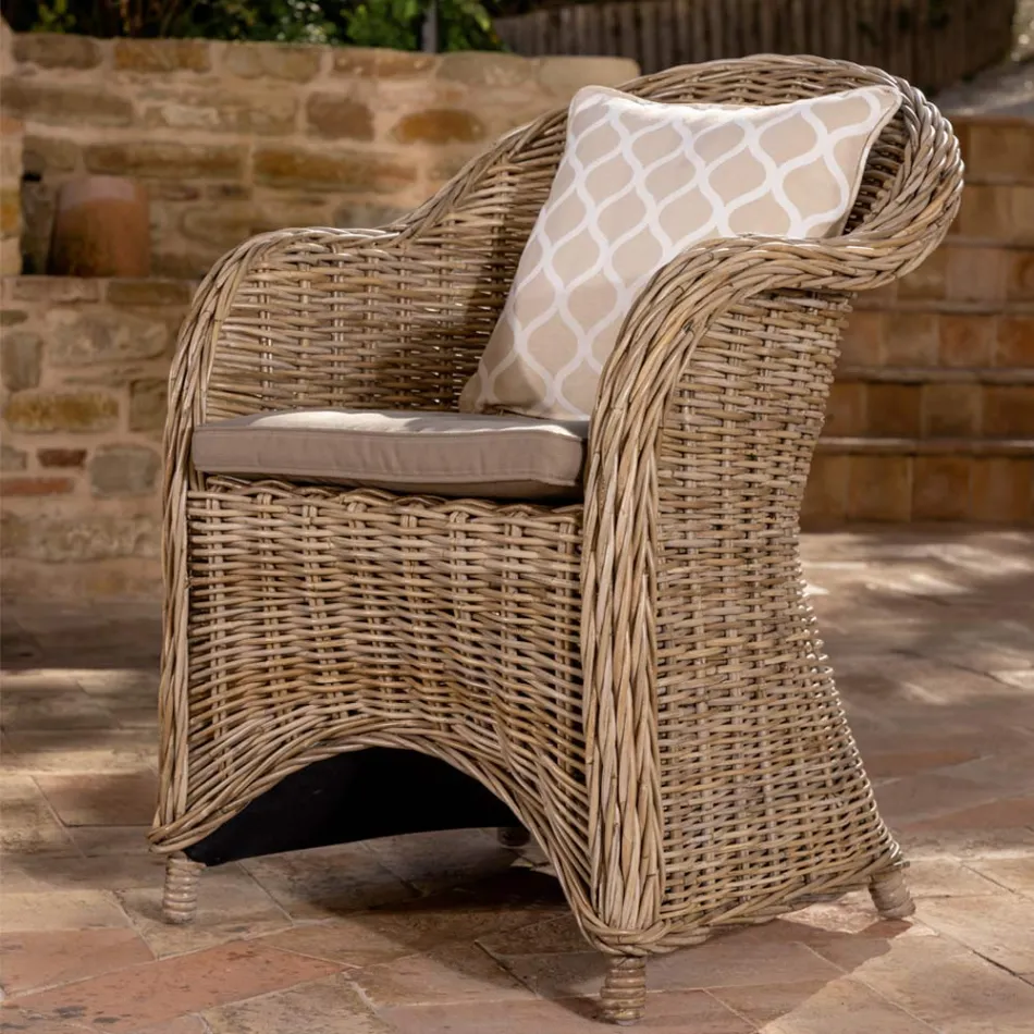 Outdoor Lounge in Grey Kubù with Seat Cushions - Nazgul Viadurini