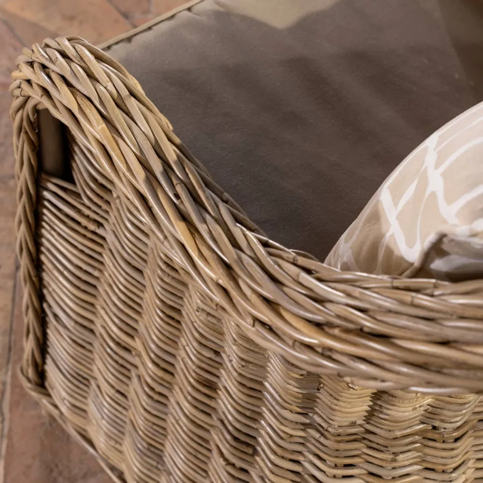 Outdoor Lounge in Grey Kubù with Seat Cushions - Nazgul Viadurini