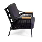 Lounge Made of Aluminium with Brazilian Teak Armrests - Diary Viadurini