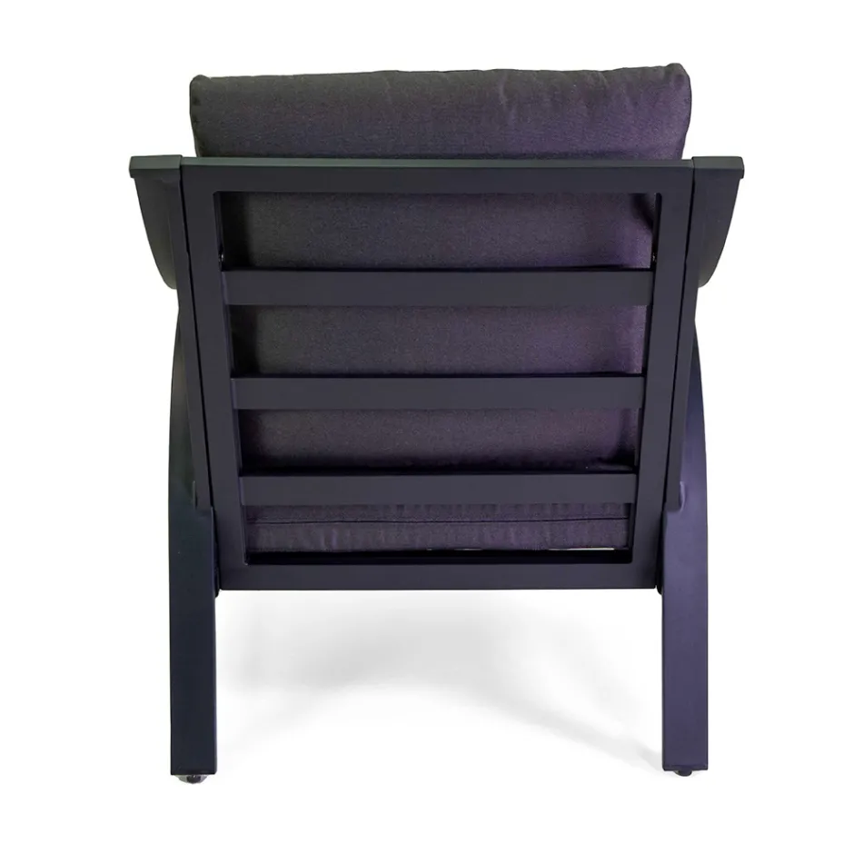 Lounge Made of Aluminium with Brazilian Teak Armrests - Diary Viadurini