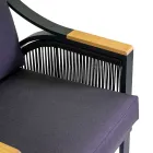 Lounge Made of Aluminium with Brazilian Teak Armrests - Diary Viadurini