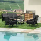 Lounge Made of Aluminium with Brazilian Teak Armrests - Diary Viadurini