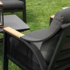 Lounge Made of Aluminium with Brazilian Teak Armrests - Diary Viadurini