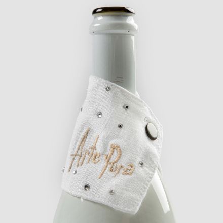 White or Black Linen Drip Tray with Embroidery and Crystals 2 Pieces - Salvino Viadurini