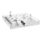 Transparent Plexiglass Chessboard with Drawer Made in Italy - Miriam Viadurini