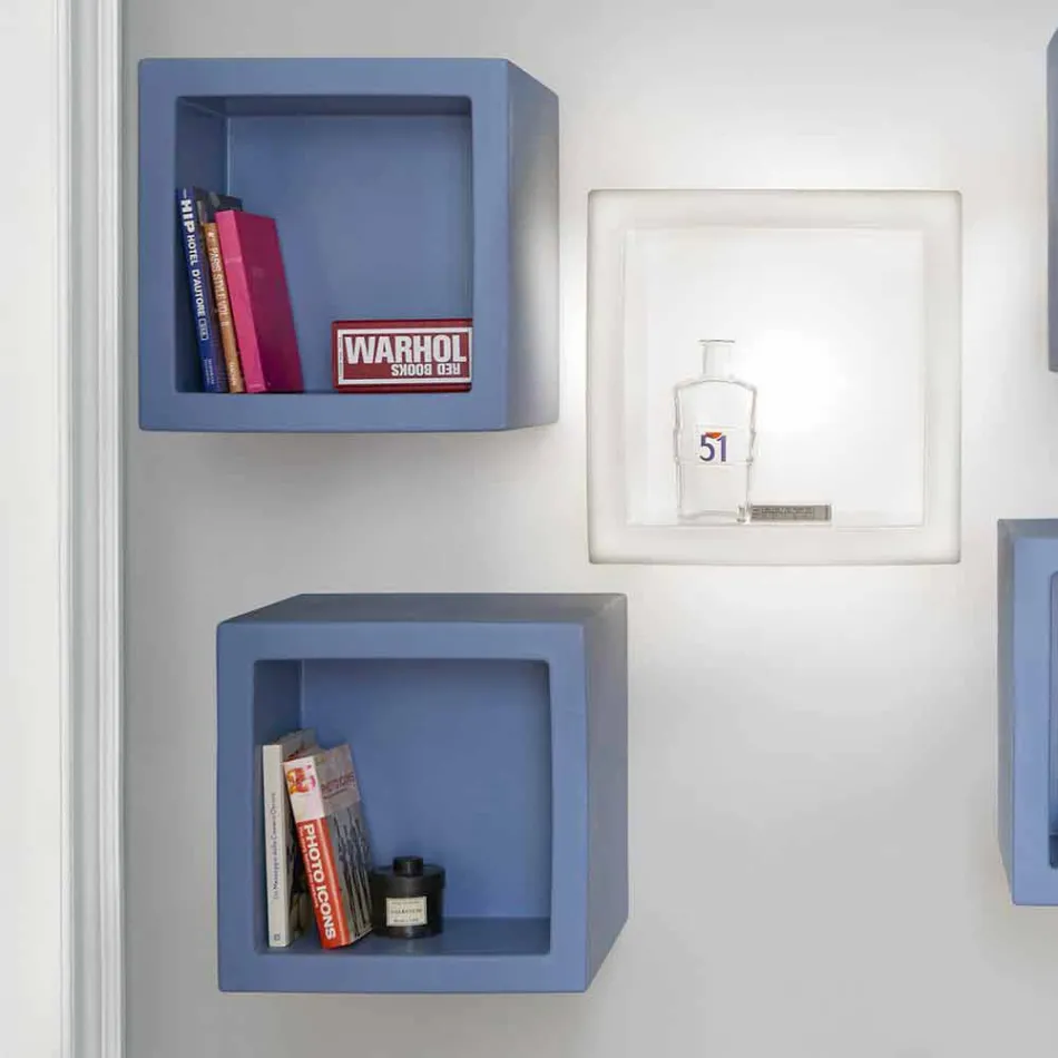 Cube colored shelf Slide Open Cube modern design made in Italy Viadurini