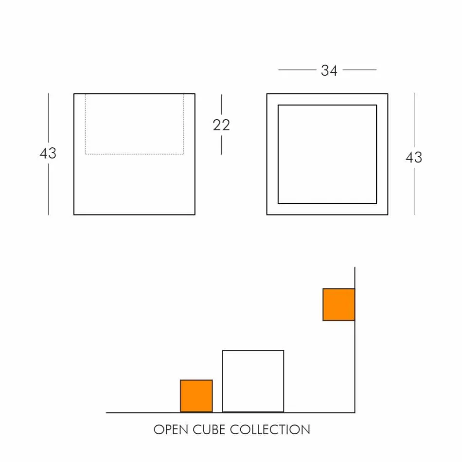 Cube colored shelf Slide Open Cube modern design made in Italy Viadurini