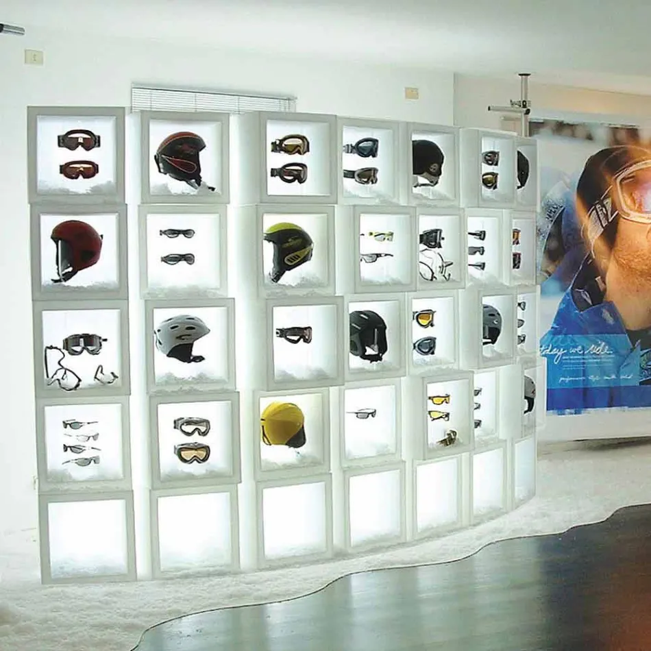 Cube luminous shelf Slide Open Cube modern design made in Italy Viadurini