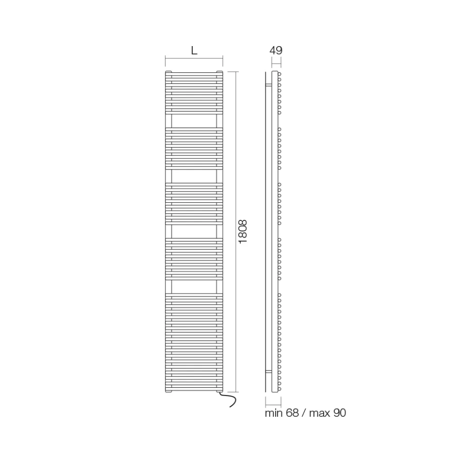 Towel Warmer with Electric System and Steel Structure Made in Italy - Syrup Viadurini