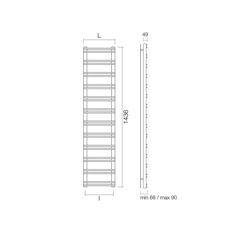 Carbon Steel Towel Warmer with Hydraulic System - Praline Viadurini